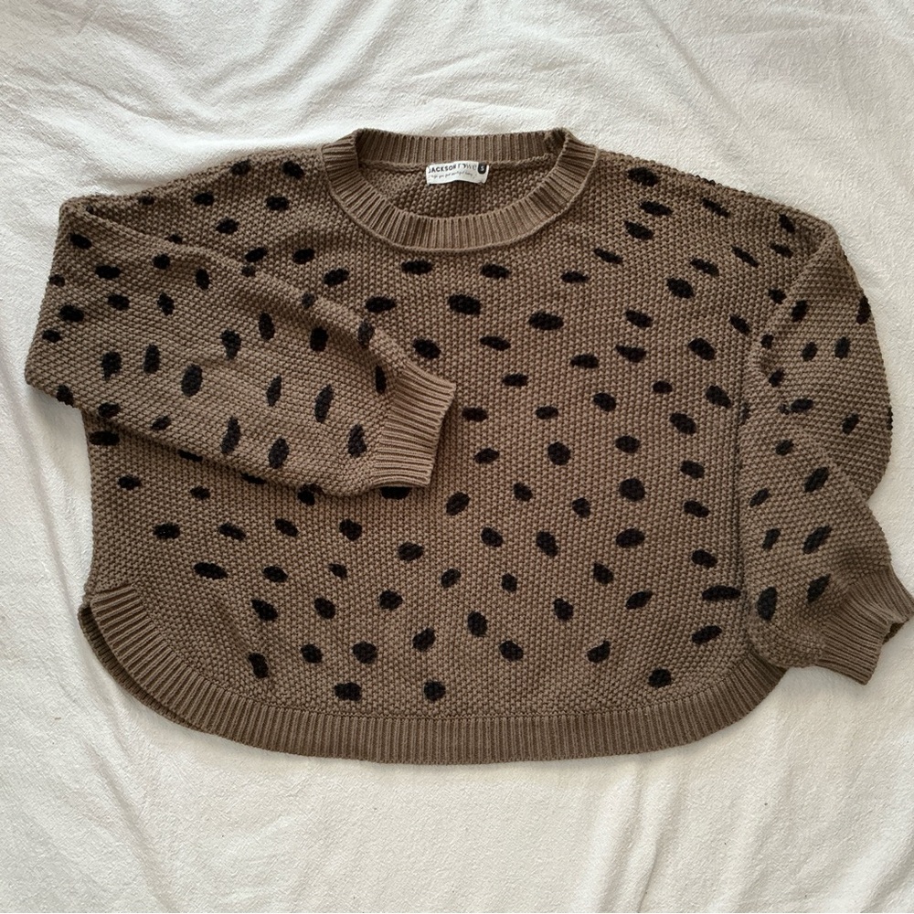 S  Jackson Rowe Polka Dot Oversized Sweater